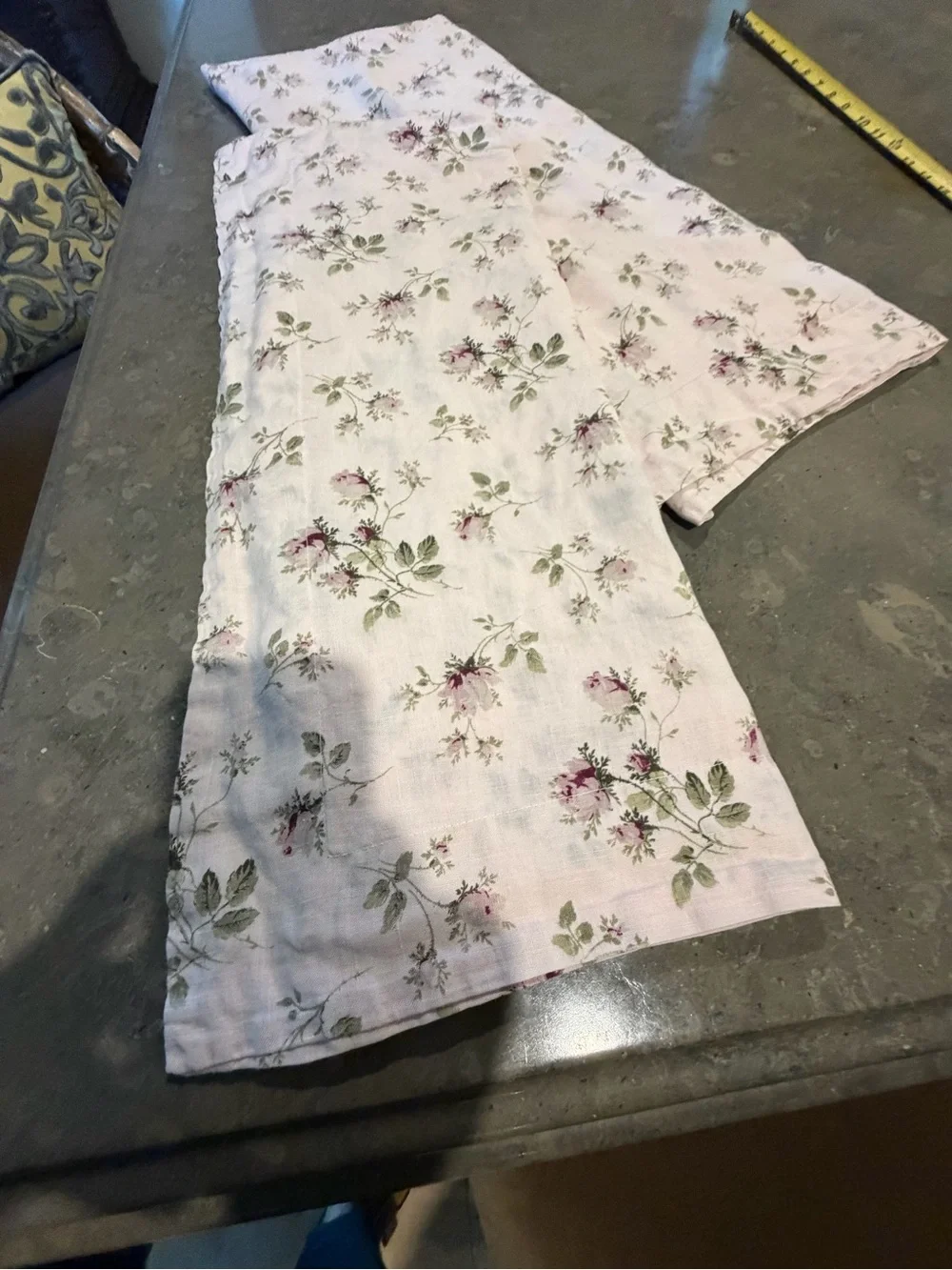 Vintage Bella Notte linen light rose/pale pink PAIR OF STANDARD SHAMS 2” flange